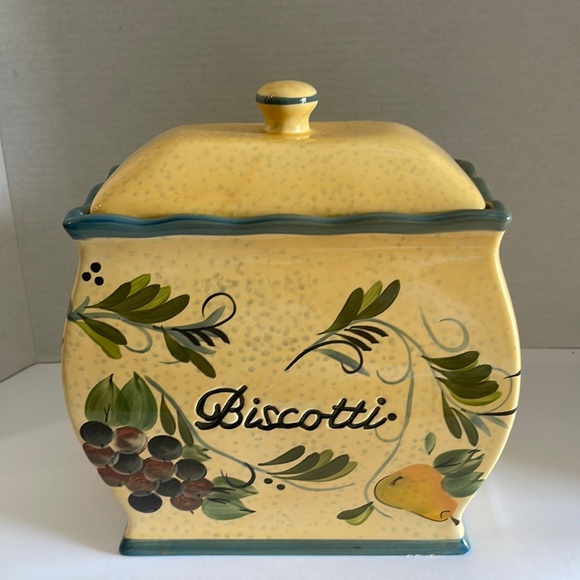 Nonni Kitchen Vintage Biscotti Cookie Jar Handmade For Nonnis Classic Tuscanstyle Fruits